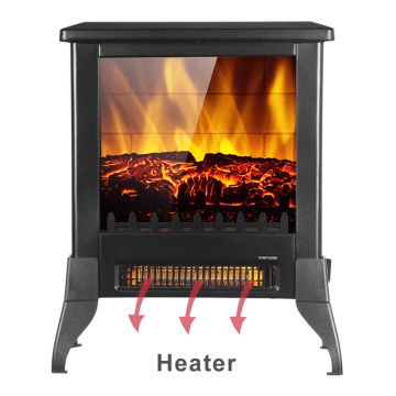14 inch 1400W Freestanding Electric Fireplace Heater Stove Fake With NTC Temperature Control Knob Household Office Home Heater