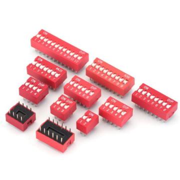 10pcs/lot DIP Switch Slide Type Red 2.54mm Pitch 2 Row DIP Toggle Switches 1p 2p 3p 4p 5p 6p 7p 8p 9p 10p 12p