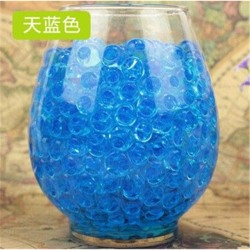 100pcs/lot Blue Hydrogel Pearl Shaped Plant Crystal Soil Water Beads Mud Grow Ball Wedding Growing Bulbs Home Decoration