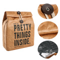 Washable Travel Reusable Camping Non Toxic Cooler Box Picnic Insulated Practical Brown Paper Outdoor Activities Lunch Bag