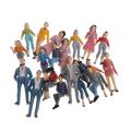 20 Pack Model Trains Architectural 1:25 Scale Painted Figures O Scale Sitting and Standing People for Miniature Scenes