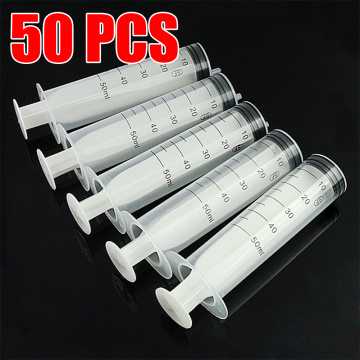 50Pcs/lot Translucent Measuring Syringe 50ml Big Plastic Syringe Measuring Nutrient Hydroponics For Accurately Measured