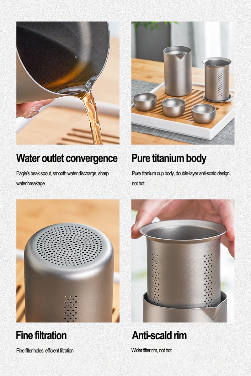 eagle beak design pure titanium tea cup