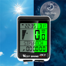 WEST BIKING LED Waterproof Bicycle Computer Wireless 5 Language Cycling Bike Odometer Stopwatch Speedometer 2.1in Bike Computer