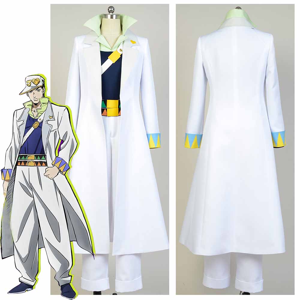 JoJo's Bizarre Jotaro Kujo White Cosplay Costume Adventure Kujo Jotaro Cosplay Uniform Custom Made Fancy Outfit Suit Jacket Hat