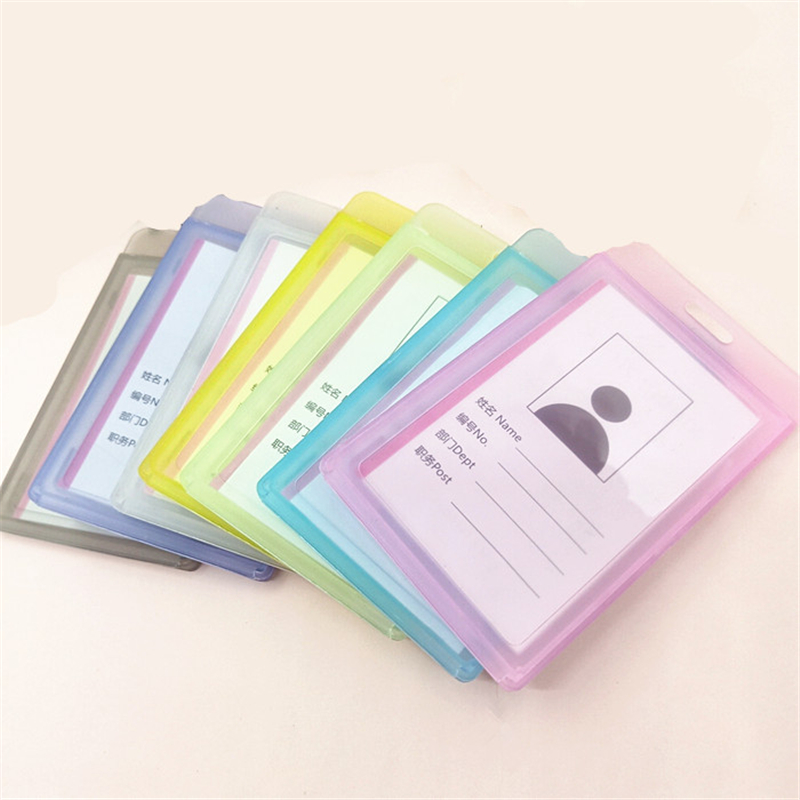 Transparent Plastic Card Sleeve ID Badge Case Clear Bank Credit Card Badge Holder Accessories