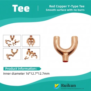 Universal Insert Copper Y-Tee for Pipe Systems