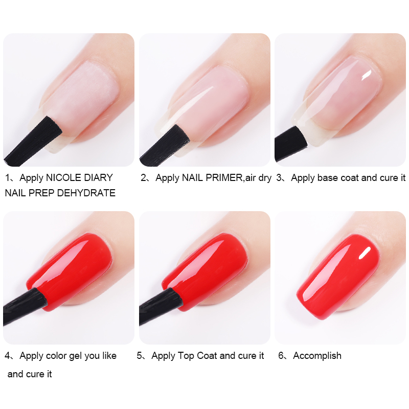 NICOLE DIAYR Nail-Primer Nail Prepdehydrate for UV Gel Matt Top Base Coat UV Gel Nail Polish Long Lasting Gel varnish Varnish