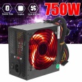 750W 12cm Red LED Fan PC Power Supply ATX 12V Desktop Computer Gaming Power Supply 1x24P+1x4P+1x6P+ 2x(1*4Pin+1*SATA)