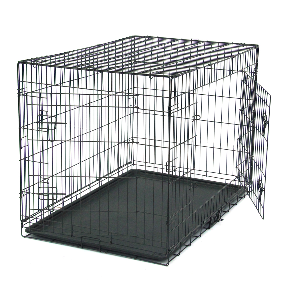 42" Dog Crate ,Double Door Folding Metal Dog Crates