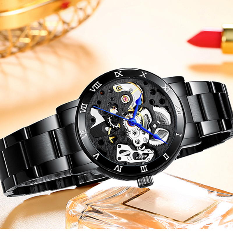 Relogio Feminino IK COLOURING Watches for Women Ladies Automatic Skeleton Wrist Watch Luxury Brand Waterproof Mechanical Watches