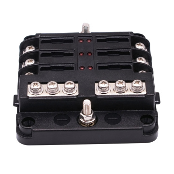 6 Way Blade Fuse Box Bus Bar Car Kit with Cover Marine Fuse Box Holder for Auto Car Boat Marine Trike