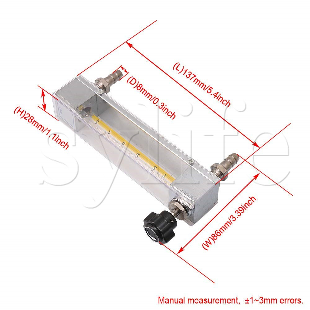LZB-3 100-1000ML/min Clear Plastic Tube Oxygen Gas Flow Meter Working Pressure Less than 0.6Mpa