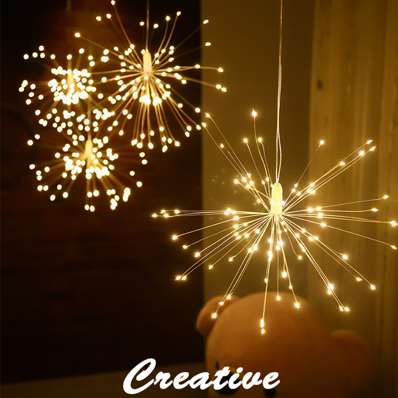 Christmas Garland Fireworks Fairy lights 3M 500LEDs Garland Curtain LED String Light For Xmas new year Bedroom Decor Lighting