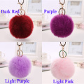 1pc SEEYULE Fashion Pompon Fluffy Car Key Ring Plush Women Key Chain Pom Pom Artificial Rabbit Fur Ball