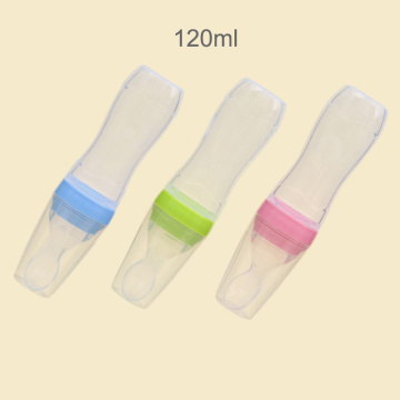 120 ml Baby Squeeze Feeder Silicone Soft Spoon Rice Paste Bottle With Pacifier Adapter Fruit Vegetable Food supplement Tableware