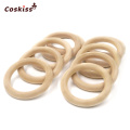 68mm(2.67'')Nature Wooden Ring Teether Montessori Baby Toy Organic Infant Teething Toy Accessories Necklace
