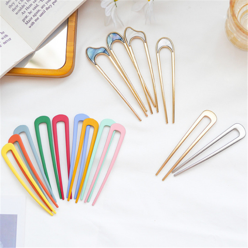 Antique Metal Hair Sticks Pin U Shape Hair Fork Clip Pins Wedding Party Hair Jewelry Accessories for Women Hair Styling