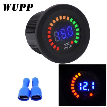 WUPP Black Car Motorcycle Waterproof Color screen LED Digital Panel Display Voltmeter Voltage Volt Meter Gauge DC 12V
