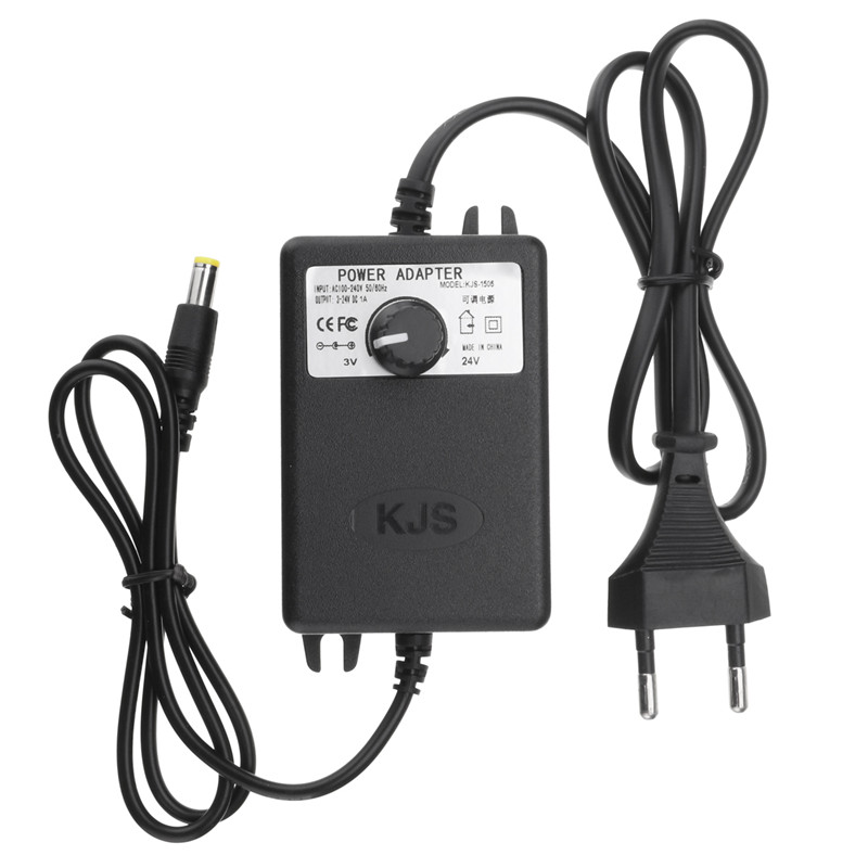 Excellway KJS-1506 3-24V 1A 24W DC Power Adapter Adjustable Voltage Switching Power Supply Adapter US Plug / EU Plug