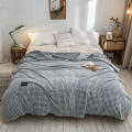 Plaid for Beds Coral Fleece Blankets Gray Color Plaids Single/Queen/King Flannel Bedspreads Soft Warm Blankets for Bed