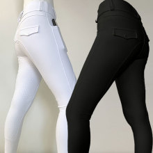 Popular Black White Women's Silicone Equestrian Pants