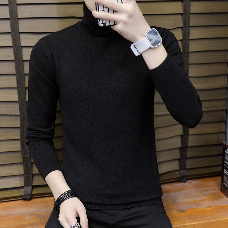 Men Turtleneck Sweaters Fashion Slim Fit Pullovers Mens Solid Knitted Turtleneck Sweaters Casual Warm Pullover Sweater Men