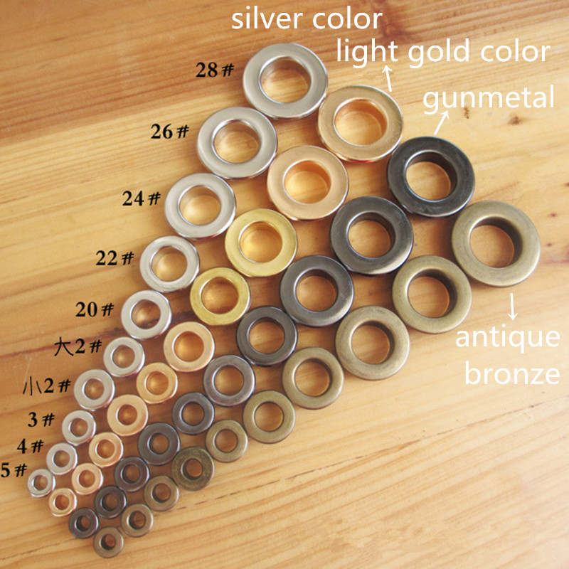 DoreenBeads Metal Brass Iron Garment Eyelet Scrapbook Clothes Shoes Bag Craft Accessory With Gaskets 28# Inner Dia. 14mm 50PCs