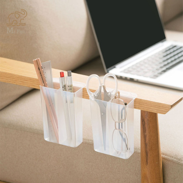 2/4 Grid Desktop Pen Holder Pasteable Hanging Storage Case Office School Plastic Box Desk Pen Pencil Makeup Brush Organizer