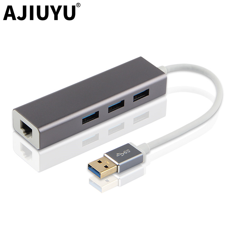 AJIUYU USB HUB USB 3.0 To Gigabit Ethernet Adapter RJ45 Dock Multi Port For PC Computer Laptop Accessories usb3.0 Hub