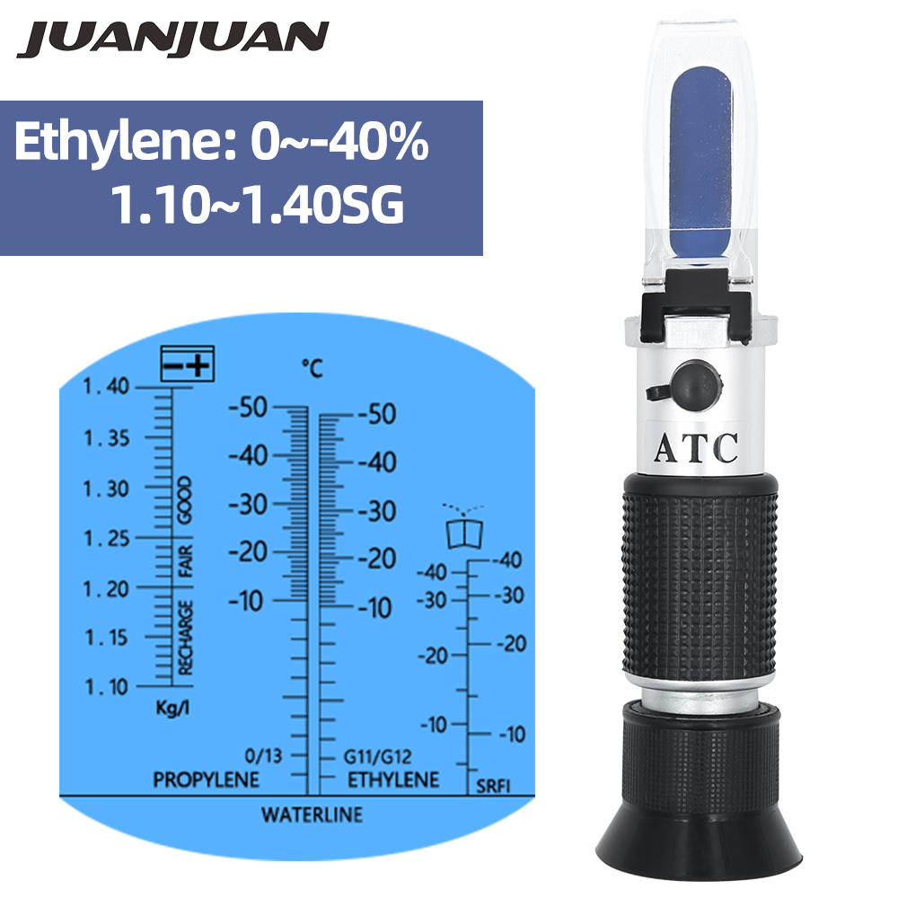 Handheld Refractometer Battery Acid liquid specific gravity Antifreeze Coolant Fluid Ethylene Glycol -50C-0C with ATC 26%off