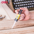 Deli 4 ml syringe shape strong adhesive AB glue for glass metal wood stone ceramics quality liquid super office glues waterproof