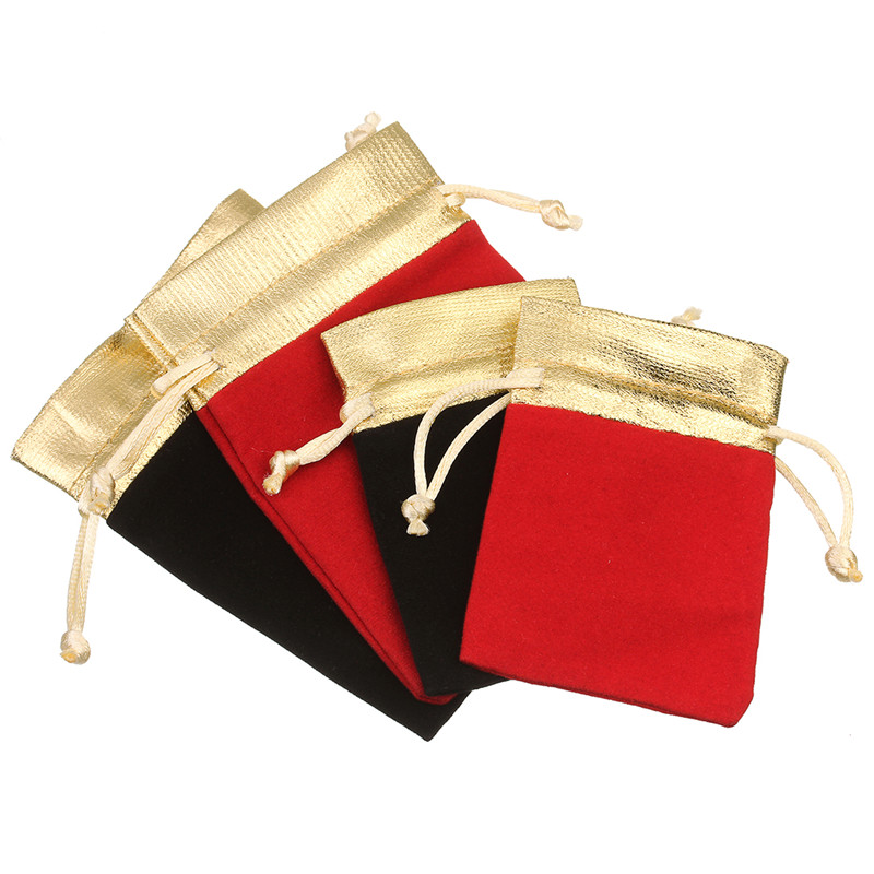 High Quality Black Red Golden Velvet Bag Drawstring Calabash Pouch Jewelry Bag Packing Wedding/Christmas Gift Bag Wholesale