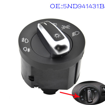 5ND941431B Auto Headlight Switch For VW Golf Jetta MK5 Tiguan MK6 Fog Lamp Knob Fit Caddy Passat B6 cc Polo Chrome