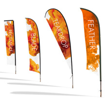 Promotional Beach Feather Banner Flag With Ground Spike