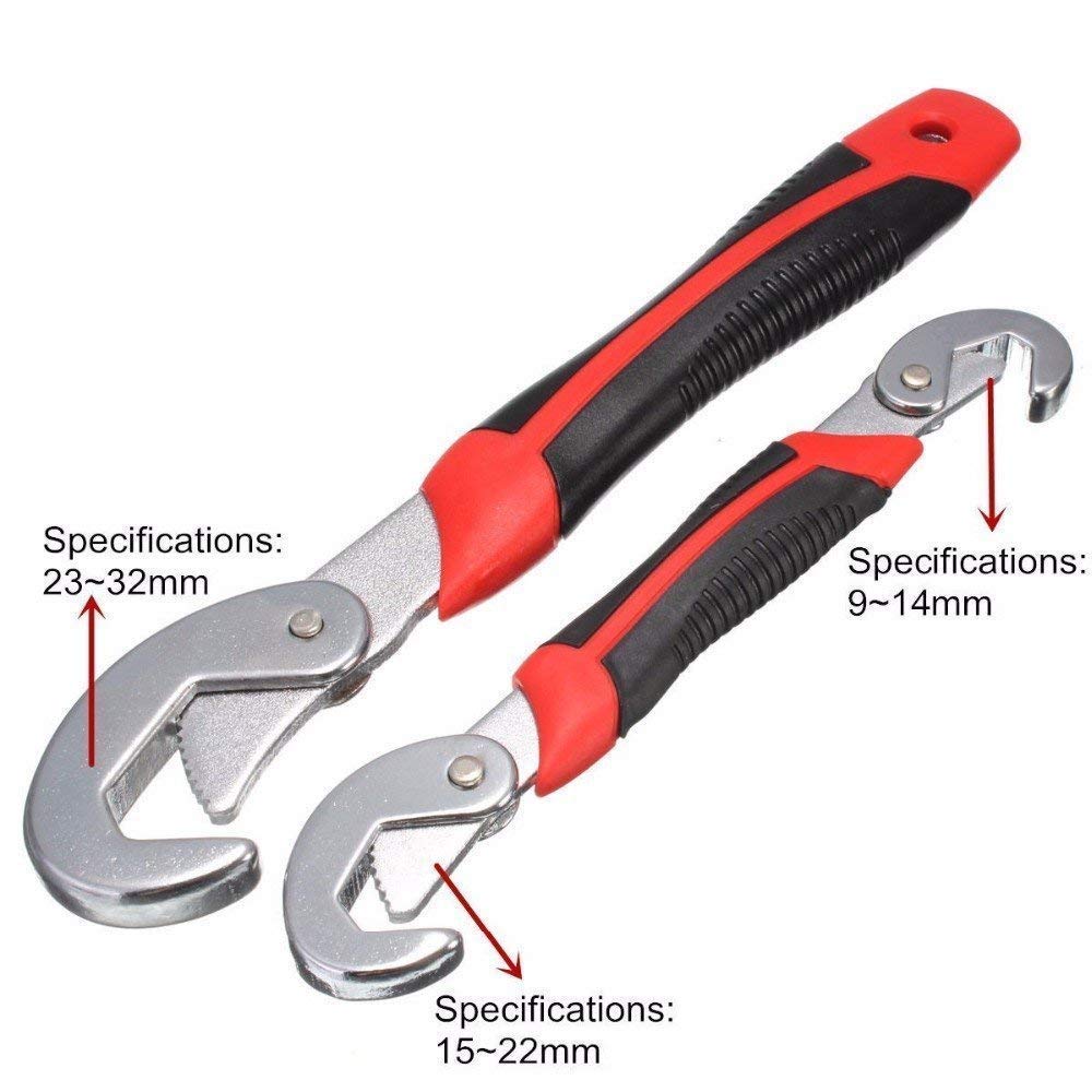2pcs Adjustable Pipe Wrenches Universal Wrench Set Hand Tools Wrench Spanner Sets Key Set Ratchet Wrench Spanner Sets