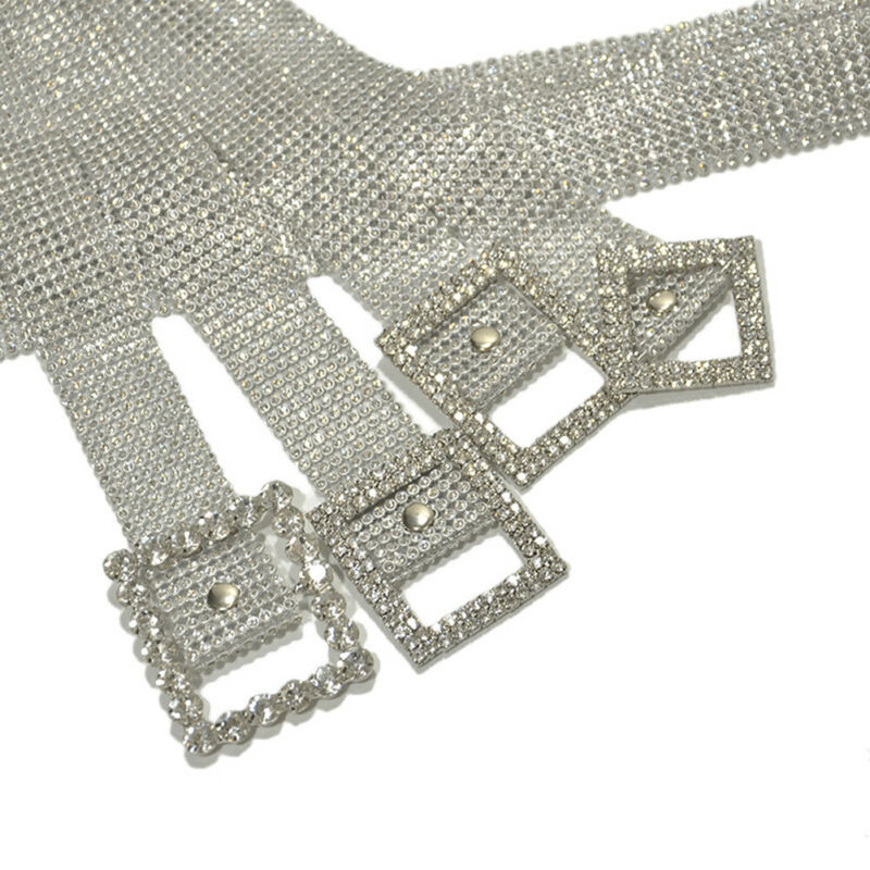 120cm Brilliant Women's Belt Bling Crystal Waist Chain Full Diamond Rhinestone Crystal Belt Luxury Large Party Waist Belt
