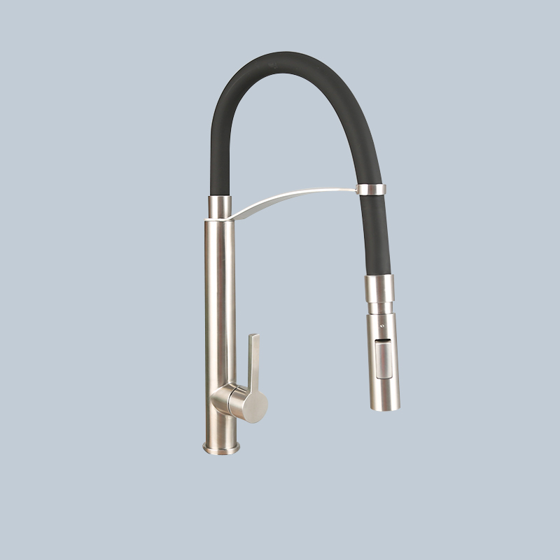 Stainless Black Steel Hose Type Kitchen Faucet 1