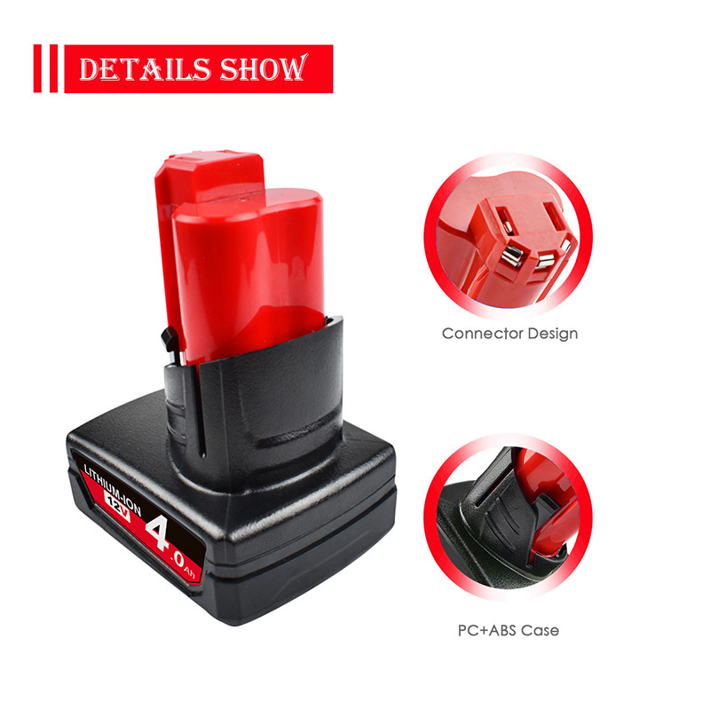 12V 6.0Ah Lithium-ion Battery Compatible with Milwaukee M12 XC 48-11-2420 48-11-2450 48-11-2460 48-11-2411 Cordless Tools L50