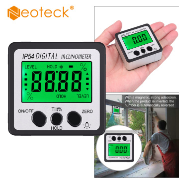 Neoteck Digital Level Protractor Bevel Gauge Angle Finder Inclinometer with Magnetic Based Backlight Waterproof Protractor