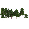 20-Counted Mixed Size Model Trees Deep Green for N HO Scale Railroad Village Architecture Layout Diorama Scenery