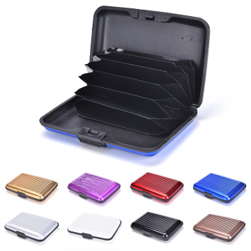 Aluminum Business Shiny Metal Cardholder Box Card Holders & Note Hold Card Waterproof Credit Card ID Holder Case