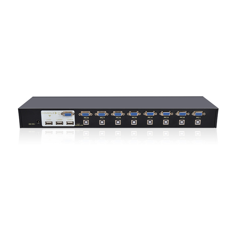 8 Ports Kvm Switch Manual Key Press VGA USB Wired Remote Extension Switcher 8 inpot 1 output with Original Cable FJ-810UK