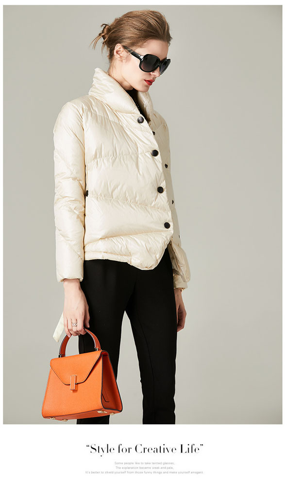 Women Short Stand Collar Down Coat