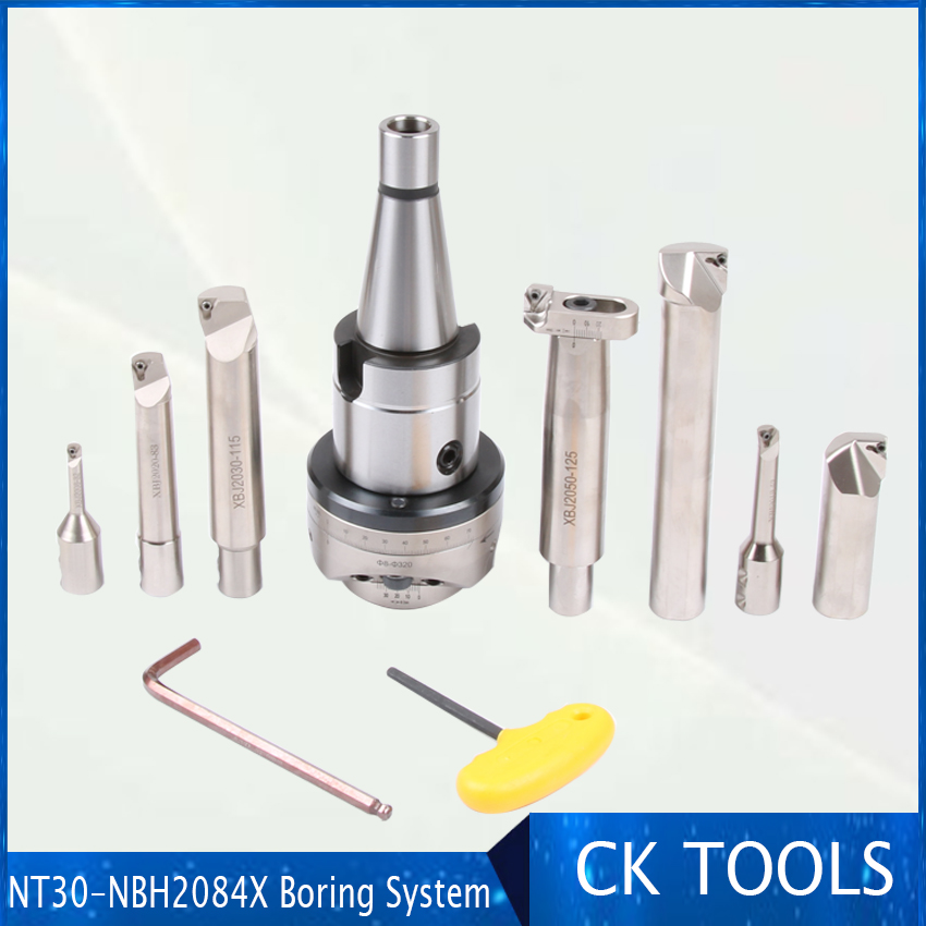 working range 8-320mm M12 NT30 NBH2084X high Precision 0.005 NBH 2084 boring head with 7Ppcs XBJ boring bars CNC boring tools