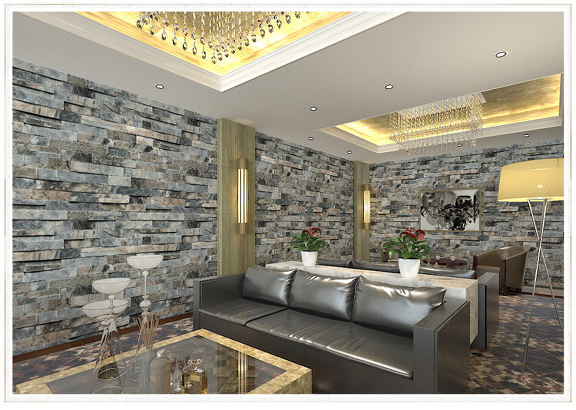 3D Stereoscopic Faux Stone Brick Wall Wallpaper For Walls 3 D Living Room TV Background Vinyl Wallpaper Papier Peint Mural store