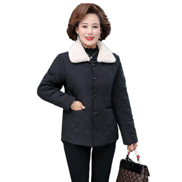 Middle-aged and Elderly Women's Coat 2020 New Winter Jackets Single-breasted Plus Velvet Down Cotton Short Jacket Plus Size 5XL