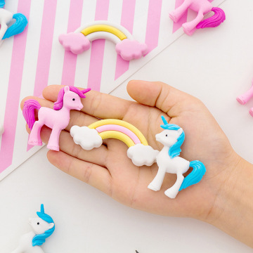 3 pcs/pack Rainbow Unicorn Eraser Rubber Eraser Primary Student Prizes Promotional Gift Stationery