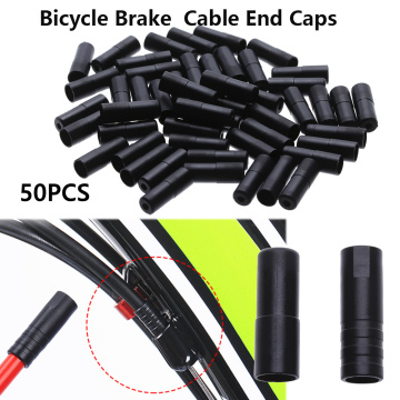50 Pcs Black Plastic Bike Brake/Shift Cable Caps Bicycle Brake Outer Cable End Caps Tips Cycling Parts Replacement Accessories