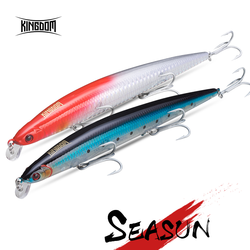 Kingdom Floating Minnow Sea Fishing Lure Wobbler Rattle Sound Hard Bait Artificial Jerkbait Model 5333 120m,14.5G/143mm,21g